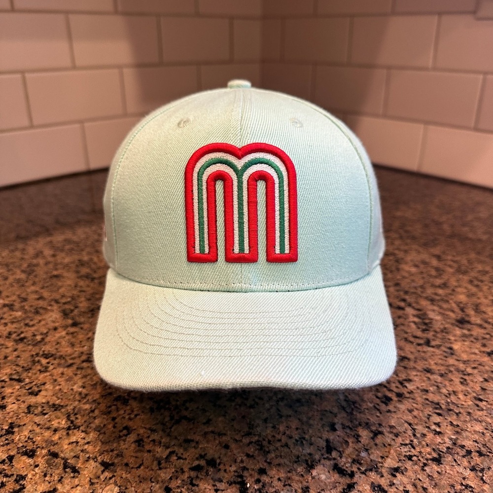 Mexico WBC New Era 59FIFTY Fitted Hat Cap 8 Light Blue Baseball Wool